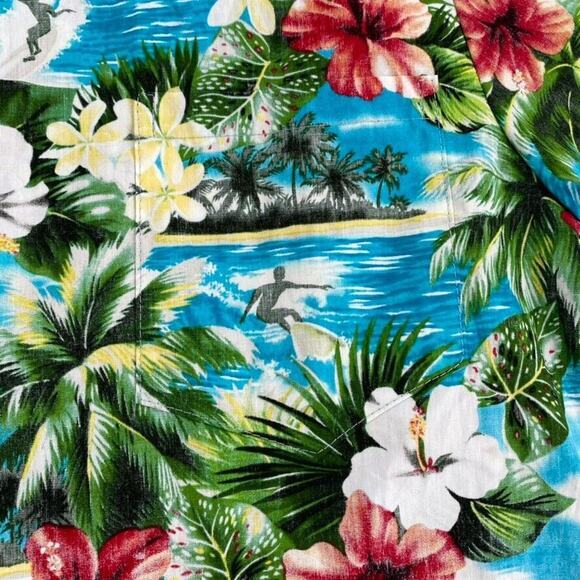 Blue Hawaii Vintage Hawaiian Shirt Mens Size Med Aloha Surf Hibiscus Multicolor‎ - Picture 7 of 10